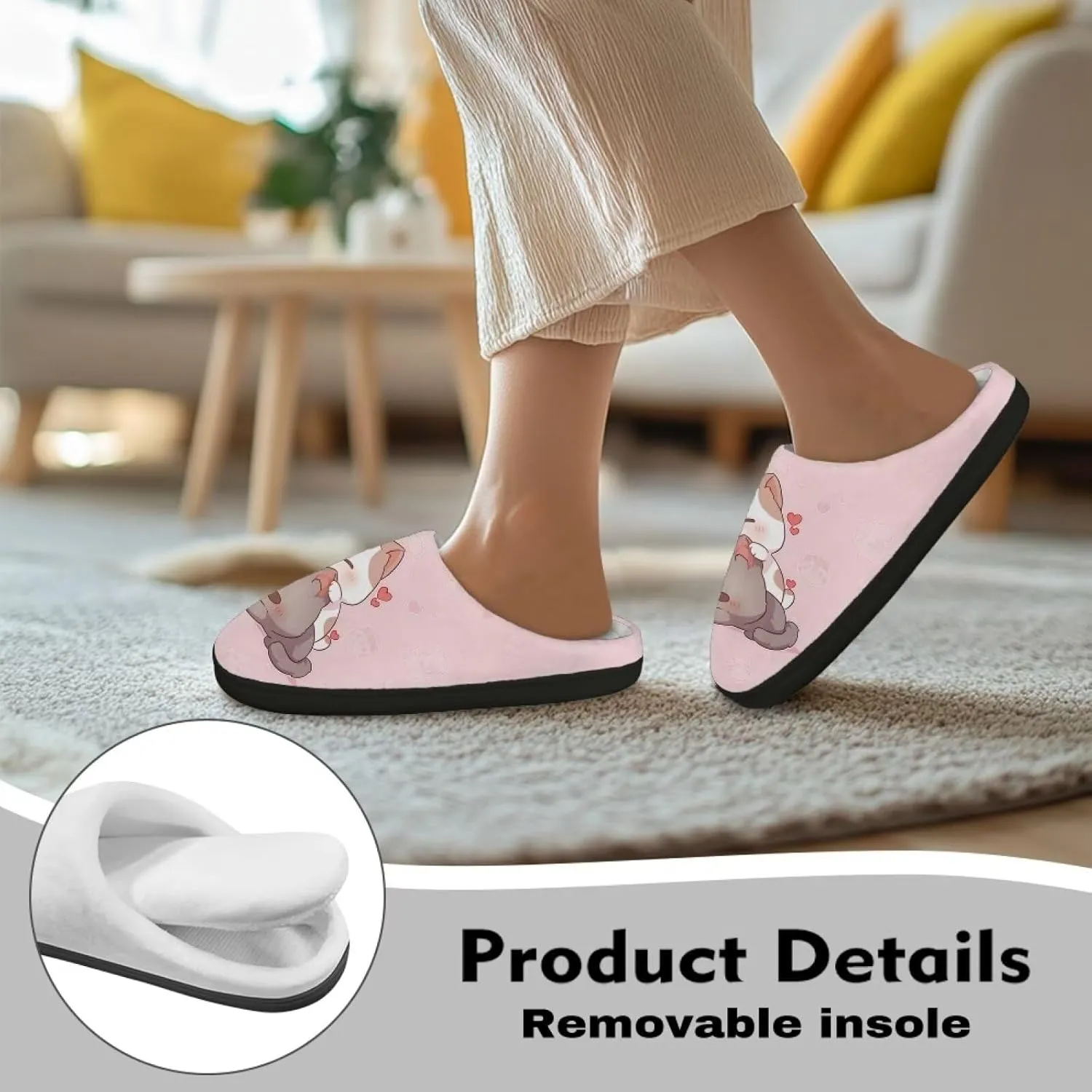 Xpyiqun Slippers Women Men Slip On House Shoes Fuzzy Warm Winter Slippers Size 4-12