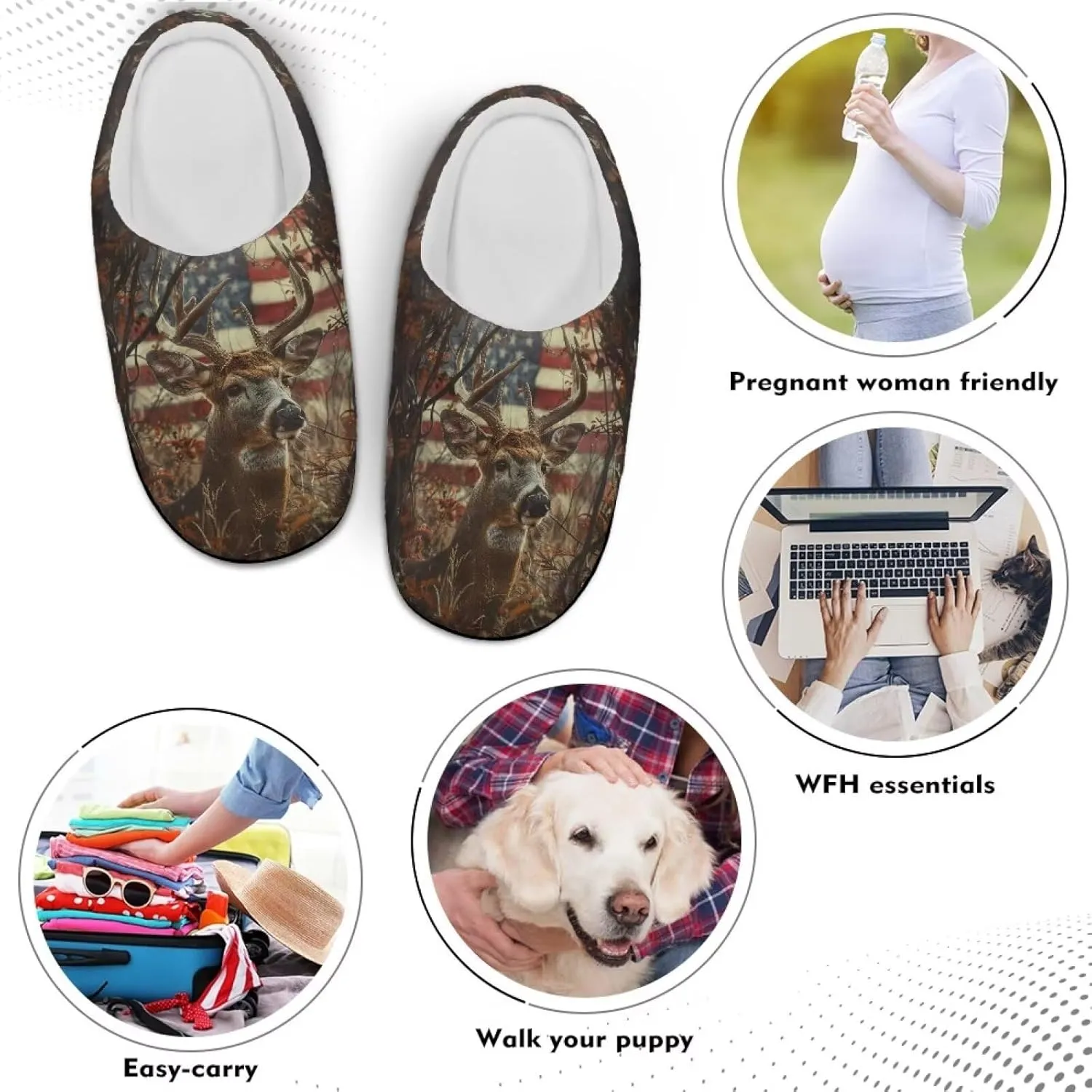 Xpyiqun Slippers Women Men Slip On House Shoes Fuzzy Warm Winter Slippers Size 4-12