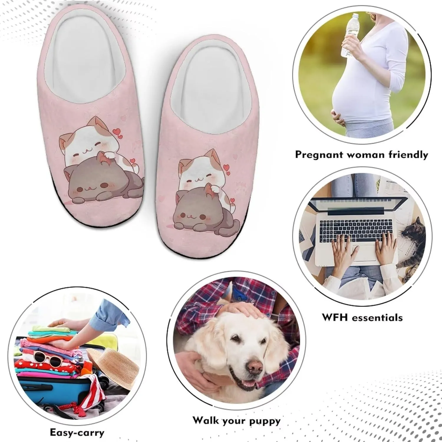 Xpyiqun Slippers Women Men Slip On House Shoes Fuzzy Warm Winter Slippers Size 4-12