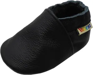 YALION Soft Leather Baby Shoes Moccasins Slip-on Boys Girls Slippers with Elastic Ankle, Anti-Slip First Walking Crib Shoes for Infant Toddlers