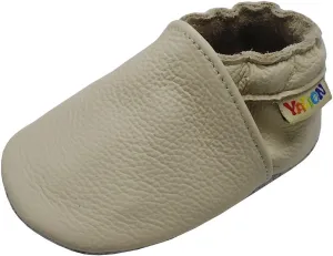 YALION Soft Leather Baby Shoes Moccasins Slip-on Boys Girls Slippers with Elastic Ankle, Anti-Slip First Walking Crib Shoes for Infant Toddlers