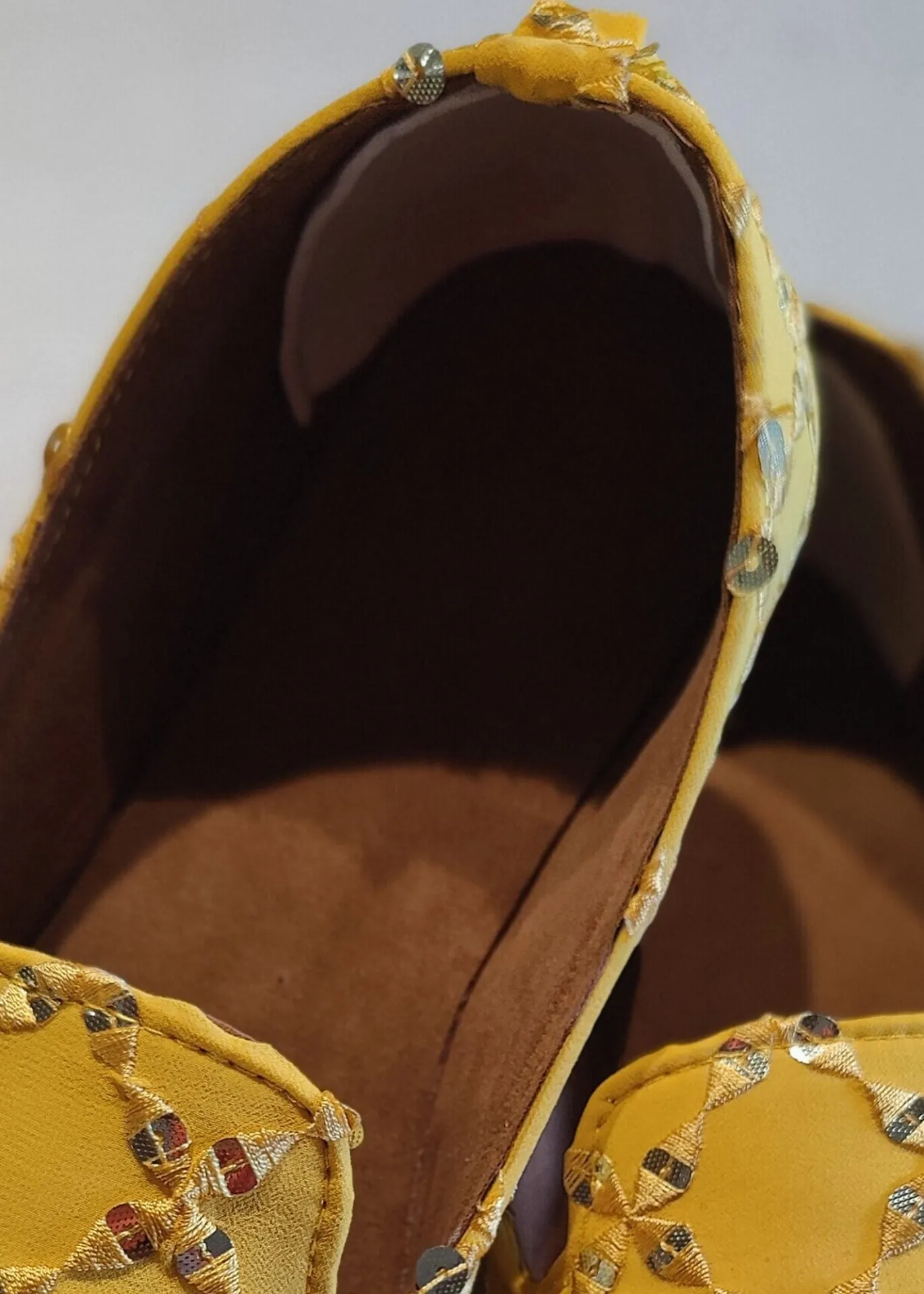Yellow Haldi Mirror Loafer Shoes
