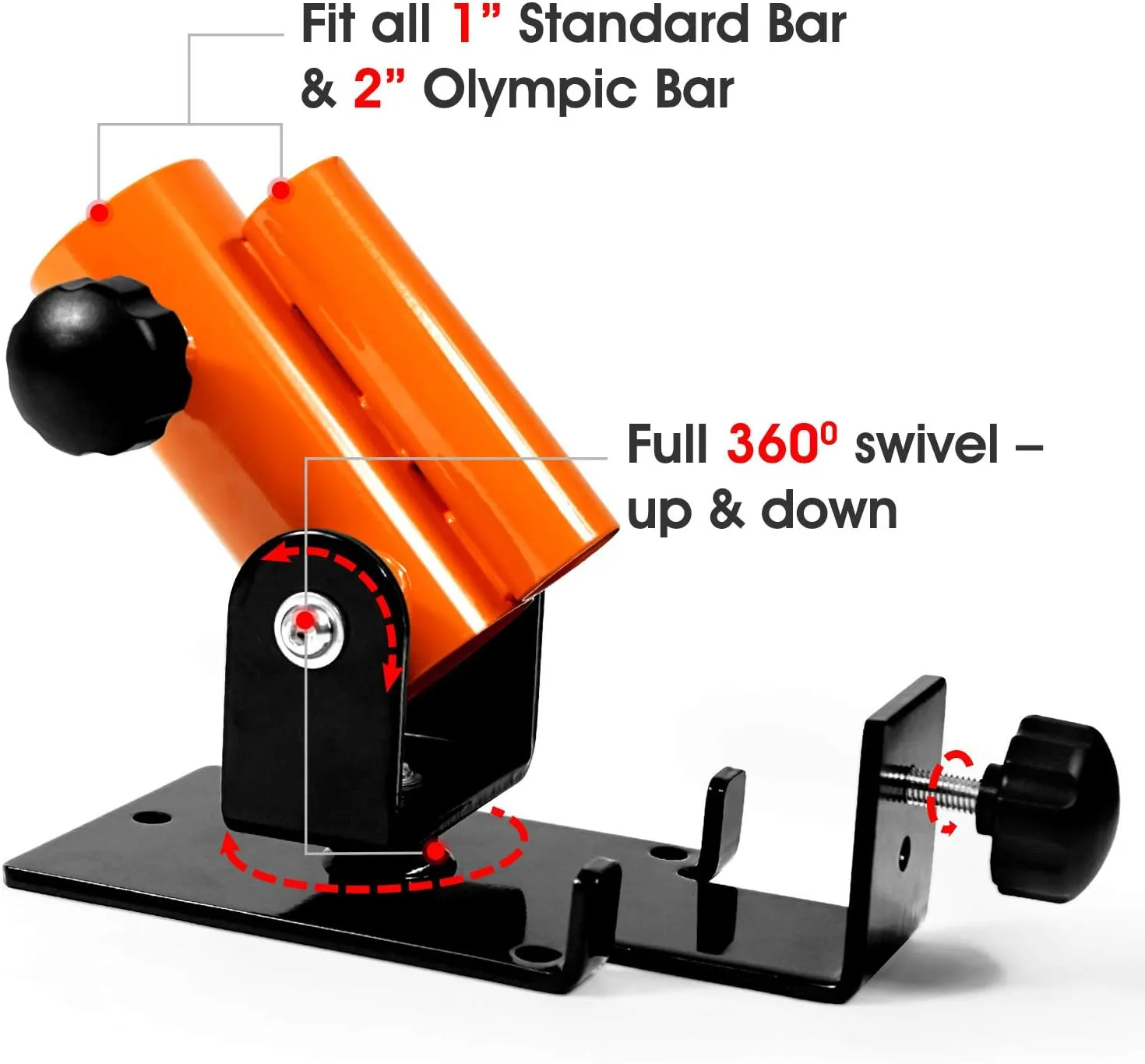 Yes4All Deluxe T-Bar Row Platform – Full 360° Swivel & Easy to Install – Fits 1” Standard and 2” Olympic Bars (8. Black - T-Bar Row Platform   Lock Jaw 1inch & 2inch)