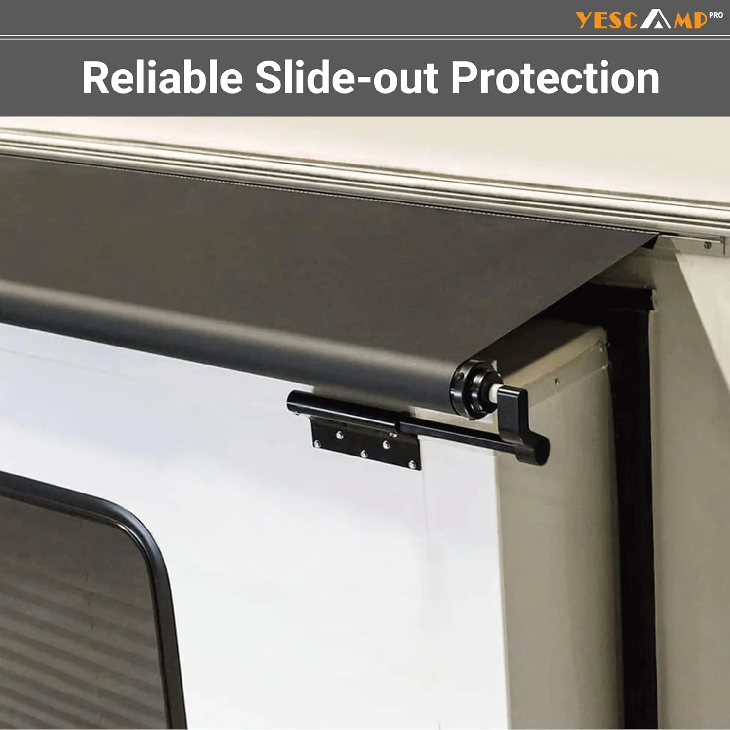YESCAMP RV Slide Topper Awning Slide Out Awning Kit Cover Assembly,Modular Slideout Awning Protection for RVs,5th Wheels,Travel Trailers and Motorhomes,Black,13'6''(13'1''Fabric)