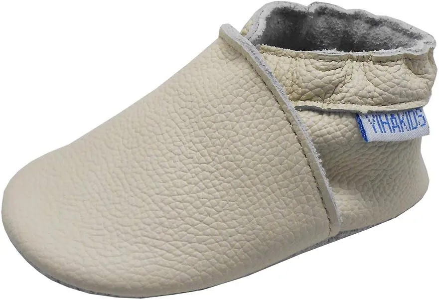 YIHAKIDS Baby Leather Shoes Soft Sole First Walking Moccasins Infants Toddler Boys Girls Crawling Slippers Slip-on Shoes Solid Color Shoes