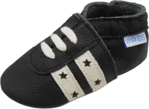YIHAKIDS Baby Leather Shoes Soft Sole First Walking Moccasins Infants Toddler Boys Girls Crawling Slippers Slip-on Shoes with Elastic Ankle