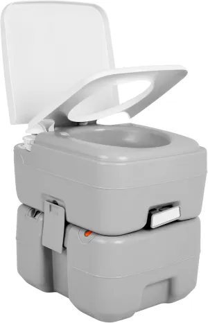 YITAMOTOR Portable Toilet for Camping, Porta Potty Toilet with 5.3 Gal Waste Tank & 2.6 Gal Flush Tank, Bag, Sprayer, T-type Outlet, Level indicator, Anti-Leak Odor-Sealing Slide Valve for RV Outdoors
