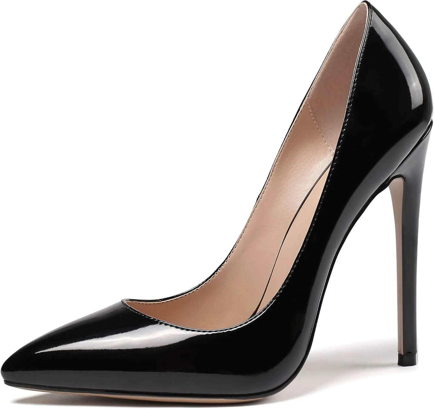 YODEKS Women's Stiletto High Heel Pumps Classic Pointed Toe Shoes Slip On Dress Shoes
