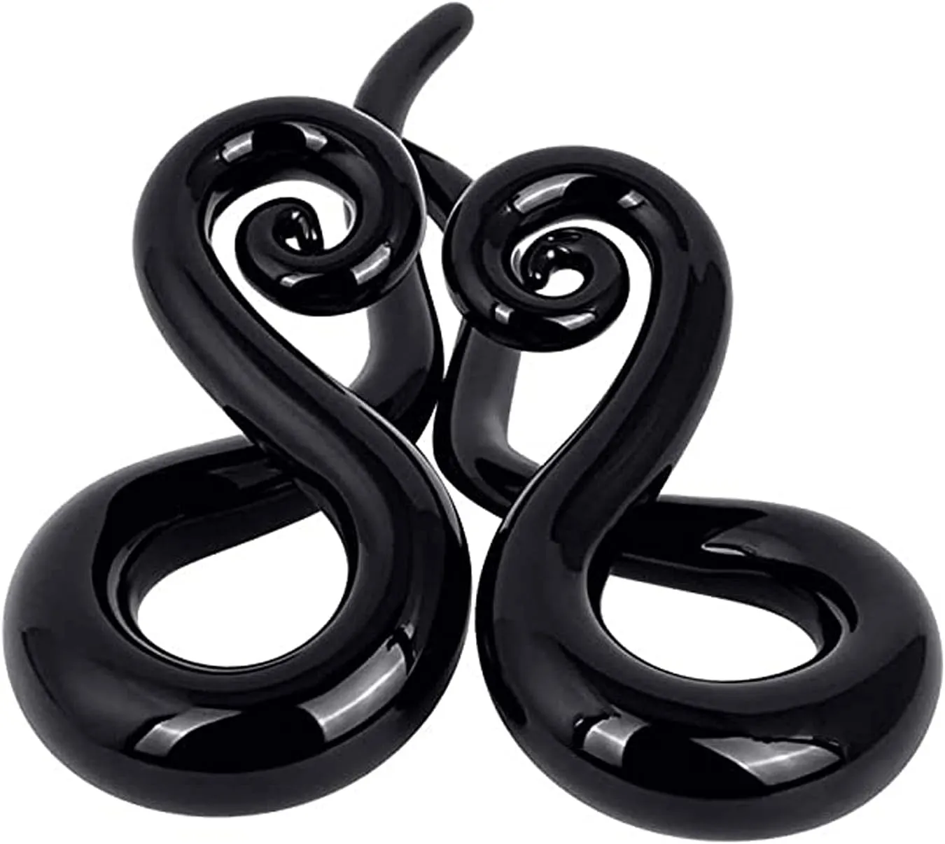 YOFANST 2pcs Glass Ear Tapers Plugs 4G-14mm Multi-Colors Twist Handmade Spiral Gauges Piercing Jewelry