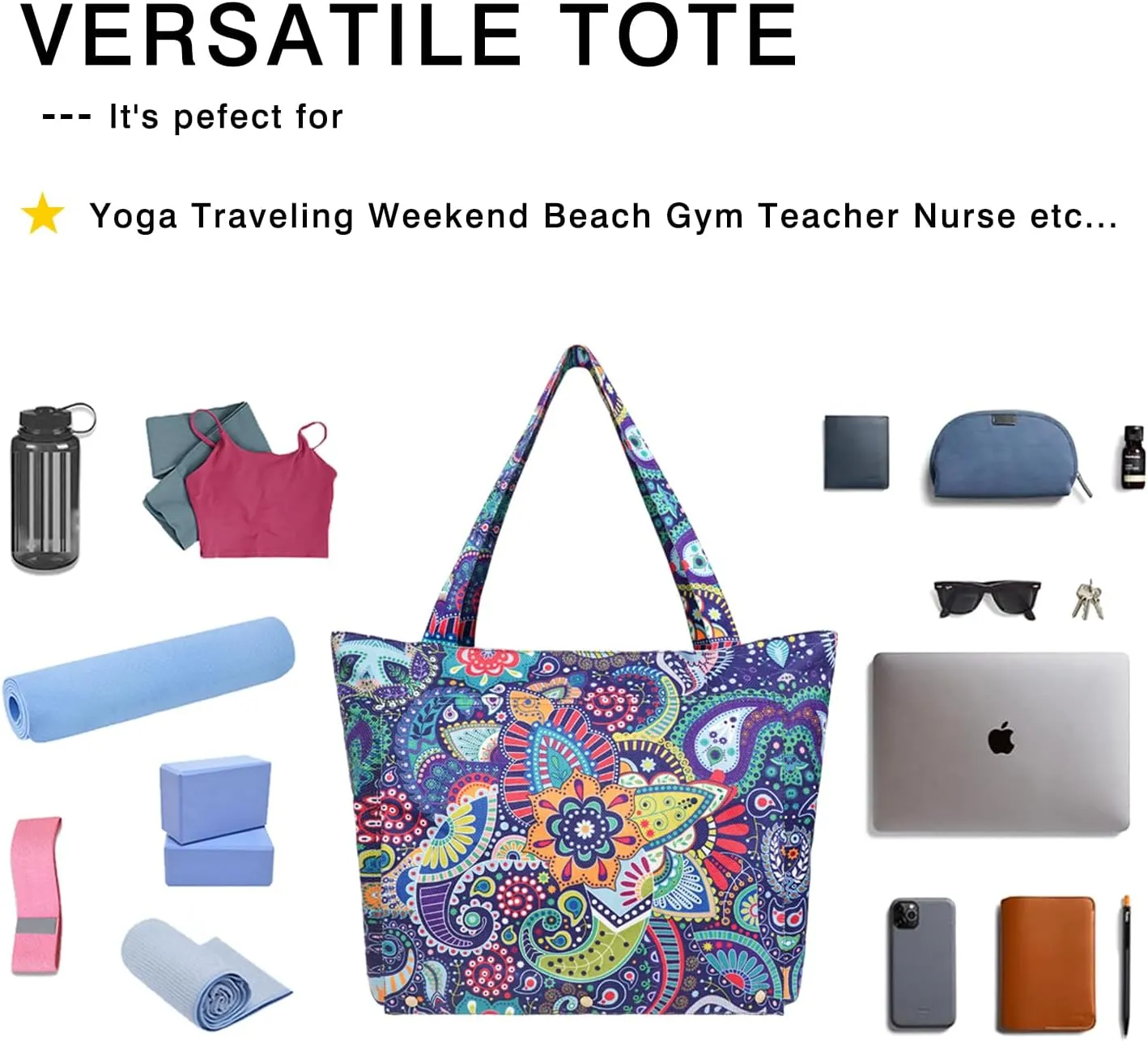 Yoga Mat Bag Yoga Bags and Carriers Fits All Your Stuff Yoga Tote Bag with Zipper Pocket Yoga Mat Carrier Pilates Bag