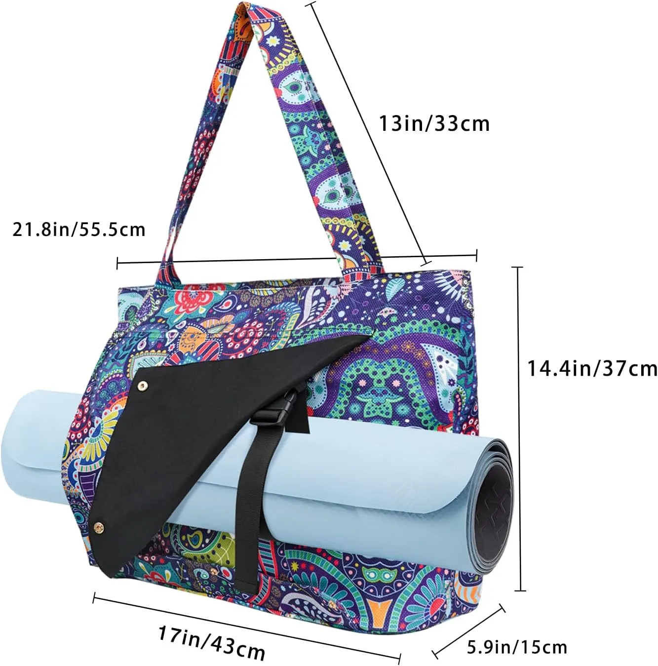 Yoga Mat Bag Yoga Bags and Carriers Fits All Your Stuff Yoga Tote Bag with Zipper Pocket Yoga Mat Carrier Pilates Bag