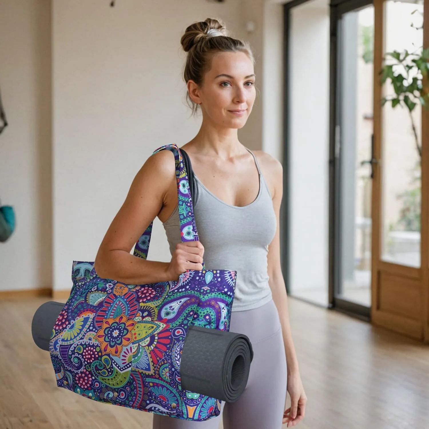Yoga Mat Bag Yoga Bags and Carriers Fits All Your Stuff Yoga Tote Bag with Zipper Pocket Yoga Mat Carrier Pilates Bag