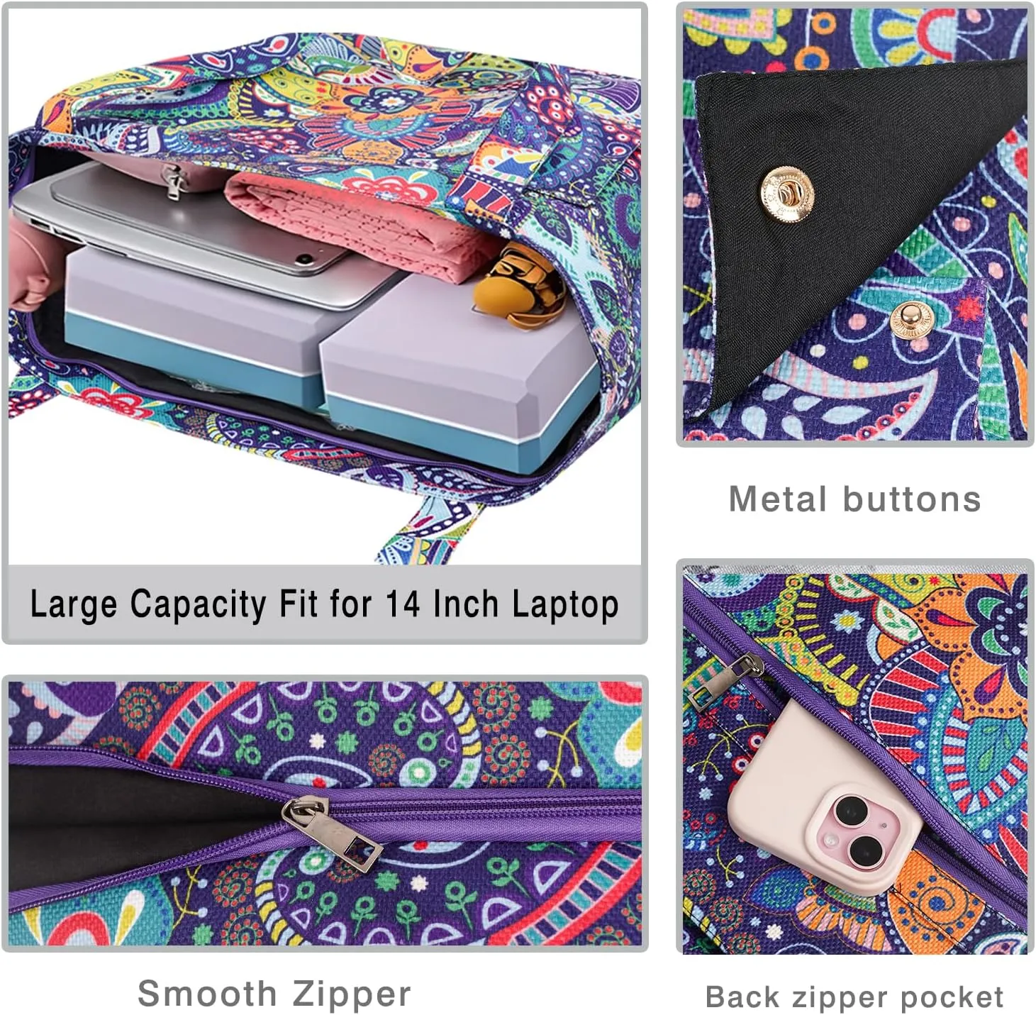 Yoga Mat Bag Yoga Bags and Carriers Fits All Your Stuff Yoga Tote Bag with Zipper Pocket Yoga Mat Carrier Pilates Bag