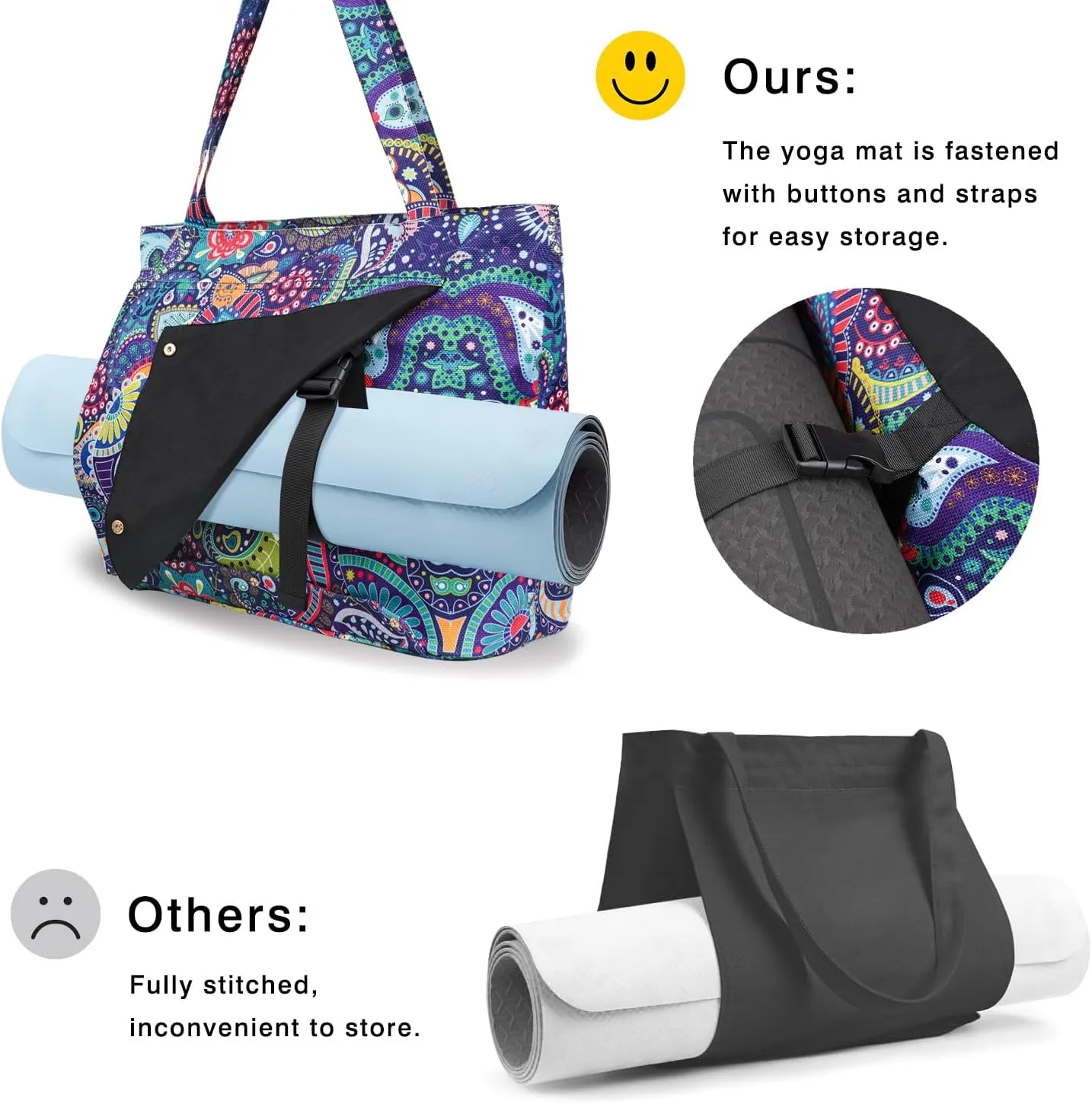 Yoga Mat Bag Yoga Bags and Carriers Fits All Your Stuff Yoga Tote Bag with Zipper Pocket Yoga Mat Carrier Pilates Bag