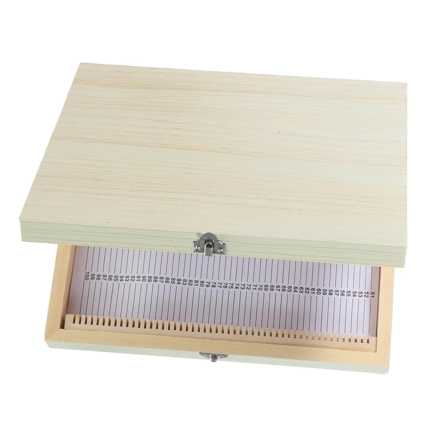 Zerodeko Box Microscope Slide Storage Box with Lock Wooden Holder for Scientific Slide Collection Easy to Clean for Laboratories and Educational Use