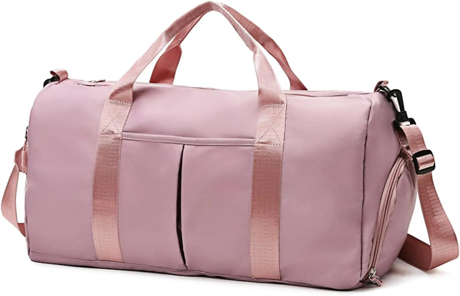 ZGWJ Sports Gym Bag with Wet Pocket & Shoes Compartment, Waterproof Shoulder Weekender Bag for Women and Men Swim Sports Travel Gym Bag Lightweight and easy Carry on Pink