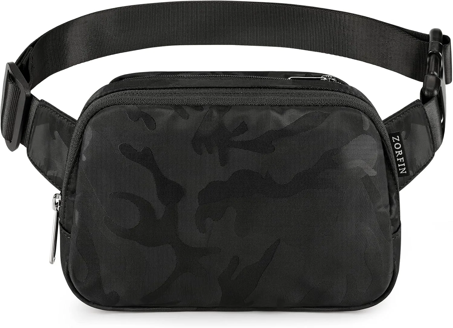 ZORFIN Belt Bag for Women Men Fashionable Crossbody Fanny Packs for Women with Adjustable Strap for Hiking Running Travel (Camo Black)