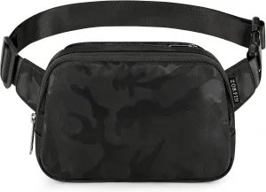 ZORFIN Belt Bag for Women Men Fashionable Crossbody Fanny Packs for Women with Adjustable Strap for Hiking Running Travel (Camo Black)