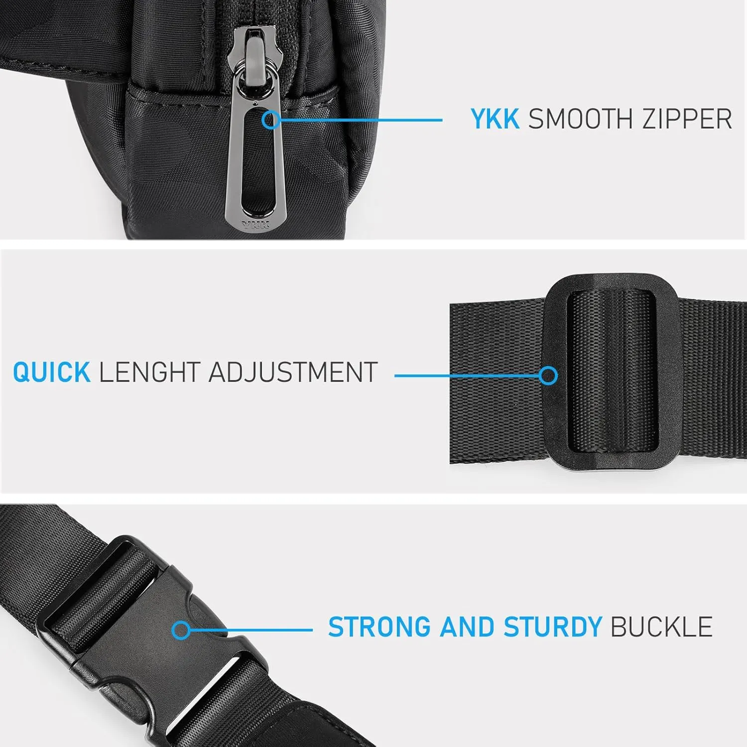 ZORFIN Belt Bag for Women Men Fashionable Crossbody Fanny Packs for Women with Adjustable Strap for Hiking Running Travel (Camo Black)