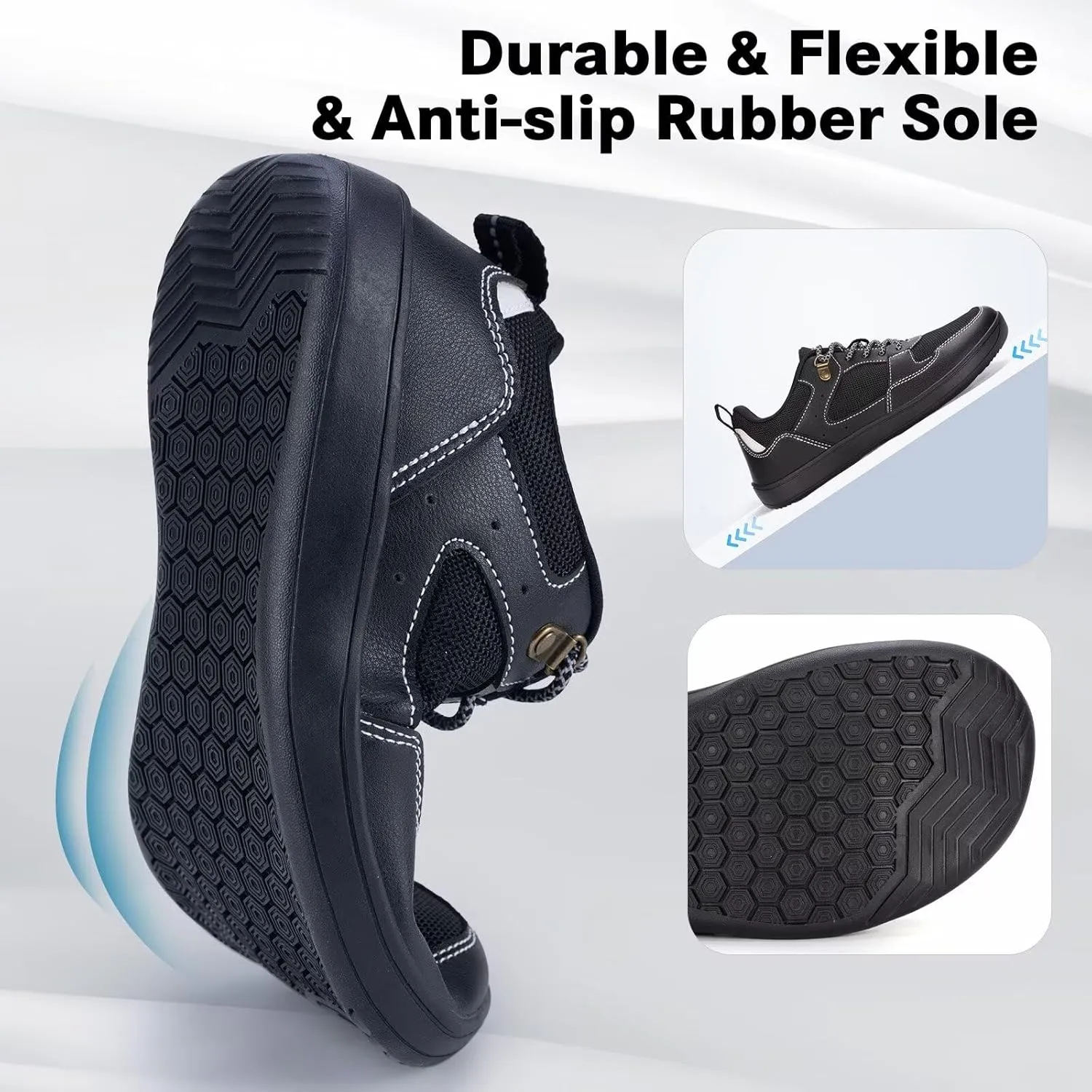 ZYEN Mens Barefoot Shoes Wide Toe Box Trail Running Sneakers Zero Drop Non-Slip Extra Wide Width Walking Shoes Minimalist Wrestling Sneakers Gym Trainer 6.5-13