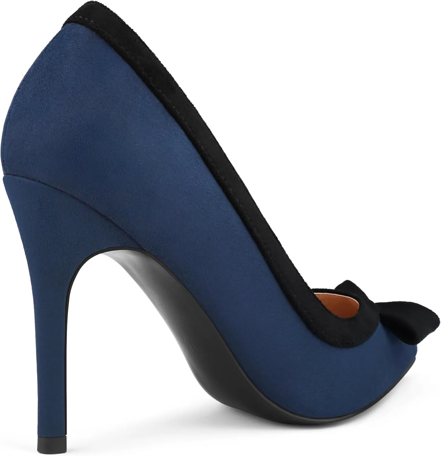 Zzheels Women's Bow High Heels Closed Pointy Toe Pumps 3.5'' Stiletto Heels Slip on Dress Shoes